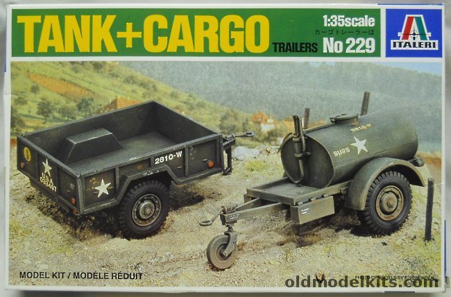 Italeri 1/35 Water Tank and Cargo Trailers - (ex-Testors), 229 plastic model kit